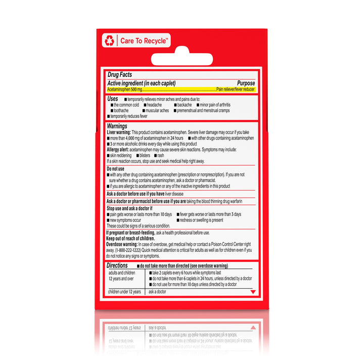 Tylenol Go Pack Clear Plastic-6 Count-6/Box-12/Case