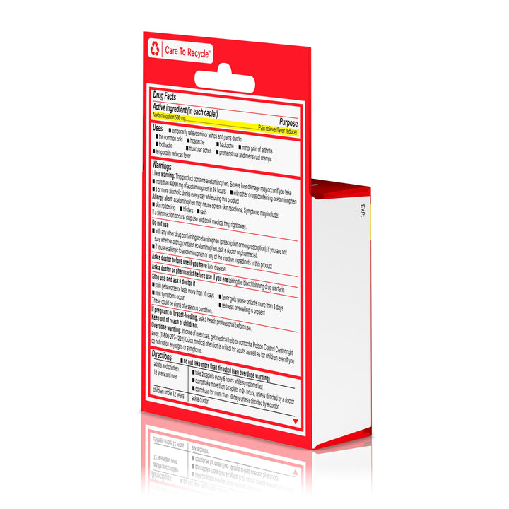 Tylenol Go Pack Clear Plastic-6 Count-6/Box-12/Case