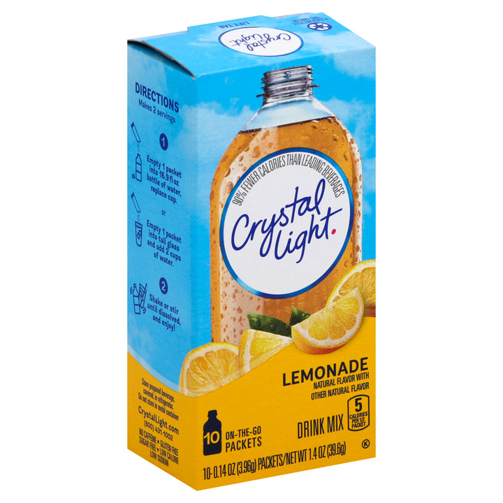 Crystal Light Lemonade Beverage On The Go-0.14 oz.-10/Box-12/Case