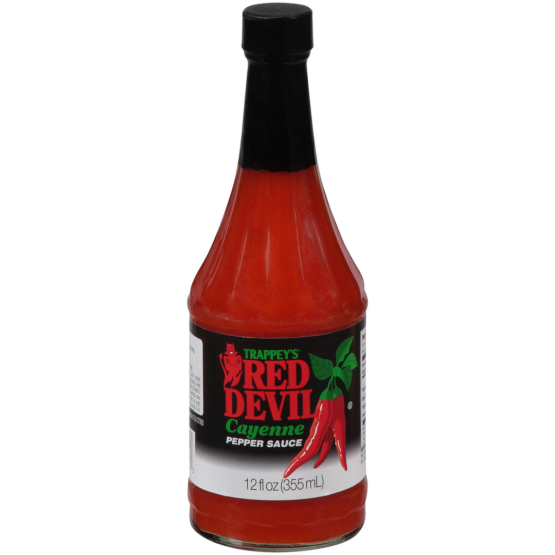 Trappey Red Devil Cayenne Pepper Hot Sauce Bottle-12 fl oz.-12/Case