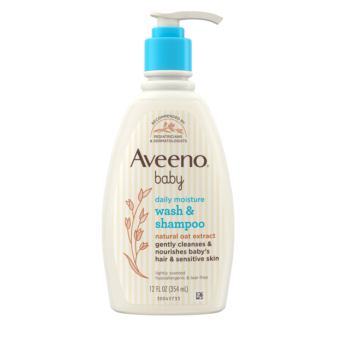 Aveeno Baby Daily Wash & Shampoo Lightly Scented 12/12 Fl Oz.