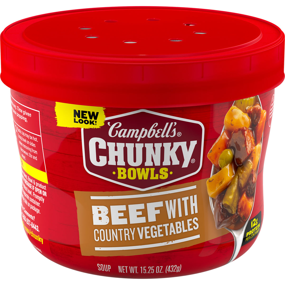 Campbell's Chunky Beef With Vegetable Microwaveable Soup-15.25 oz.-8/Case