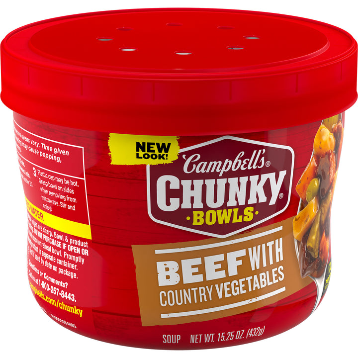 Campbell's Chunky Beef With Vegetable Microwaveable Soup-15.25 oz.-8/Case