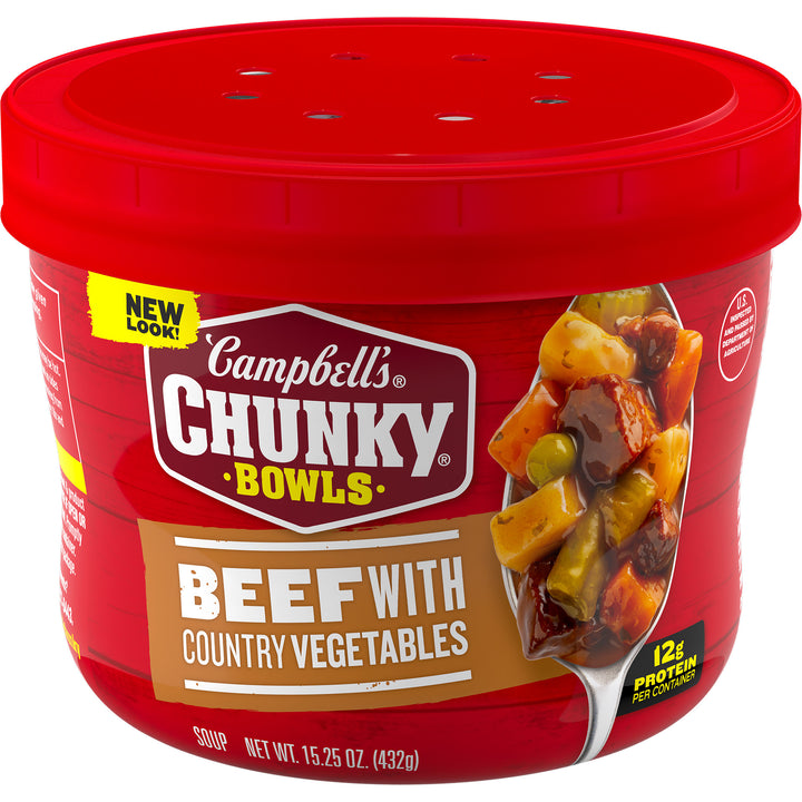 Campbell's Chunky Beef With Vegetable Microwaveable Soup-15.25 oz.-8/Case