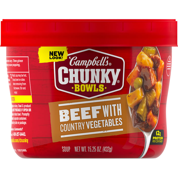 Campbell's Chunky Beef With Vegetable Microwaveable Soup-15.25 oz.-8/Case