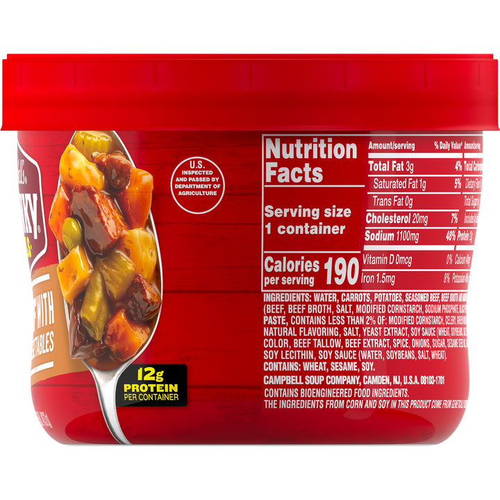Campbell's Chunky Beef With Vegetable Microwaveable Soup-15.25 oz.-8/Case