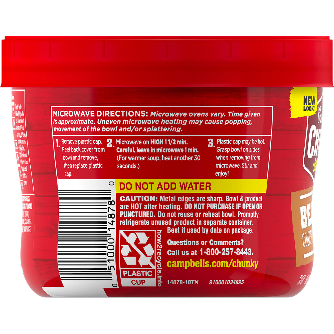 Campbell's Chunky Beef With Vegetable Microwaveable Soup-15.25 oz.-8/Case