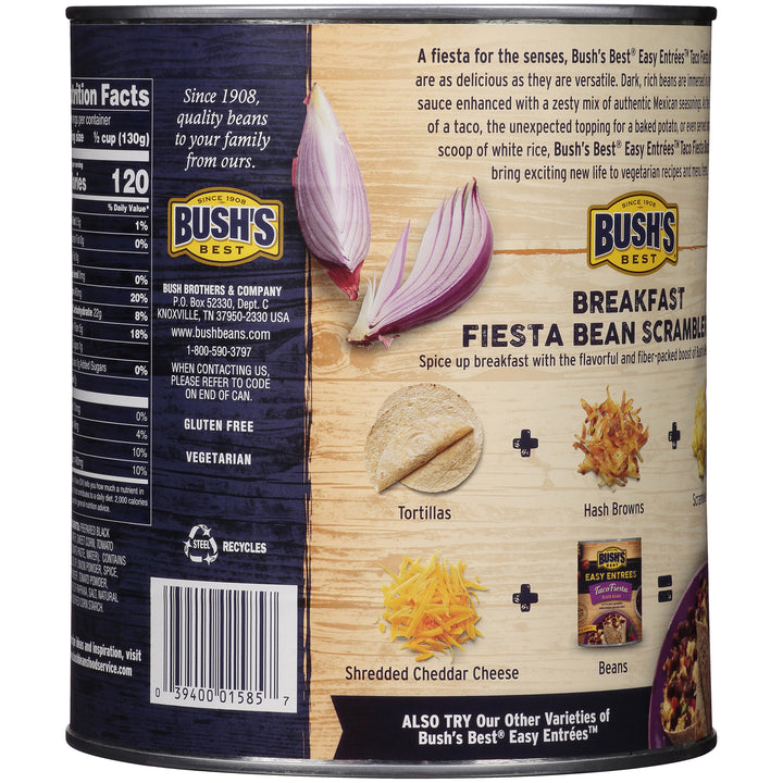 Bush's Best Taco Fiesta Black Bean-108 oz.-6/Case