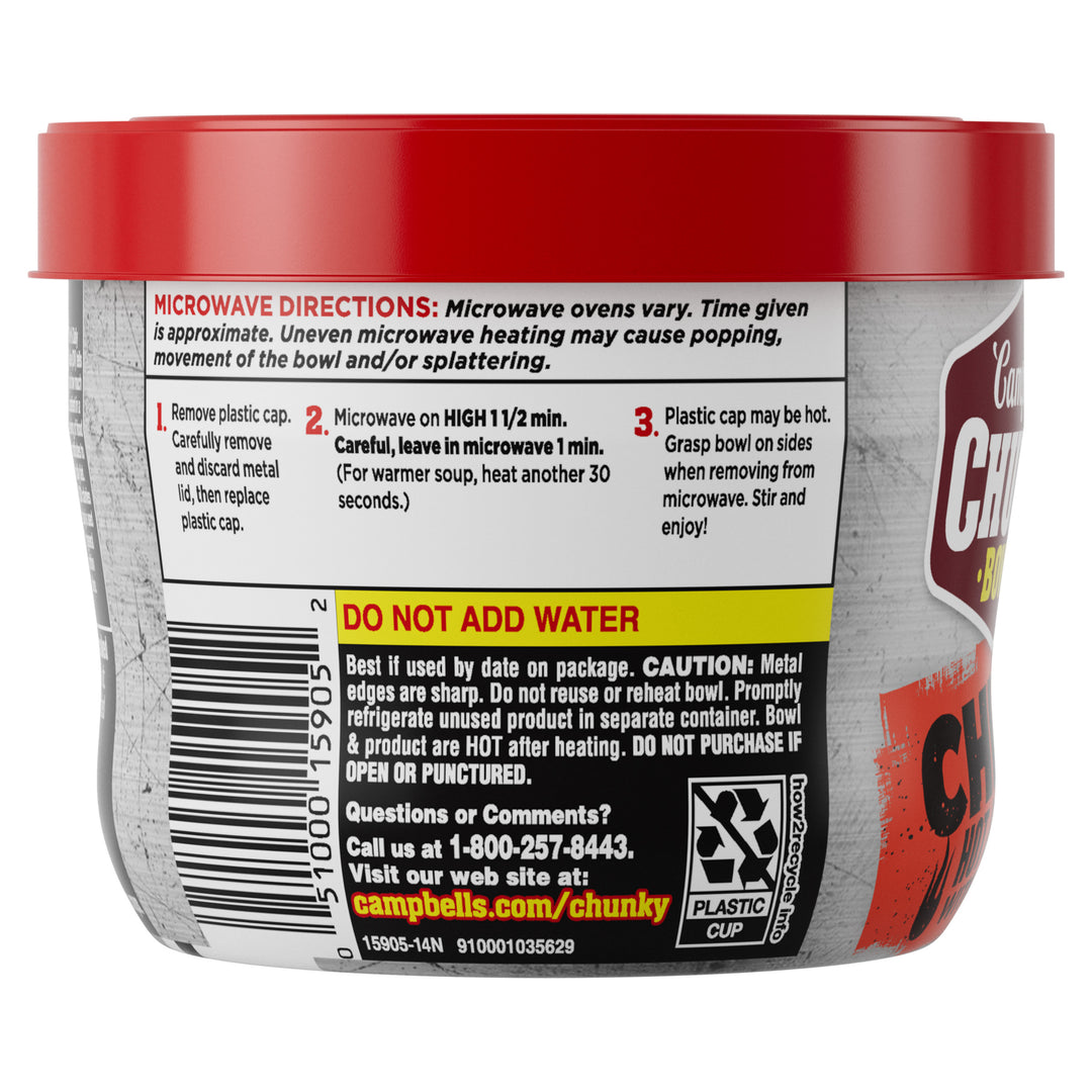 Campbell's Hot & Spicy With Beans Chili Microwaveable Soup-15.25 oz.-8/Case