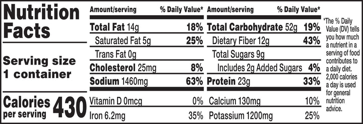 Campbell's Hot & Spicy With Beans Chili Microwaveable Soup-15.25 oz.-8/Case