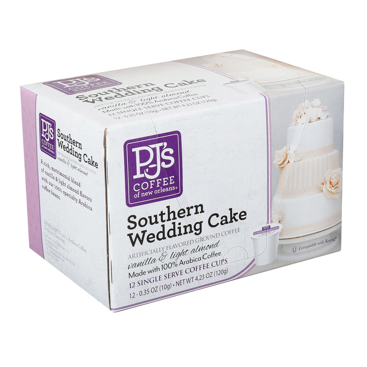 Pj's Coffee Of New Orleans Wedding Cake Single Serve Cups-12 Count-6/Case