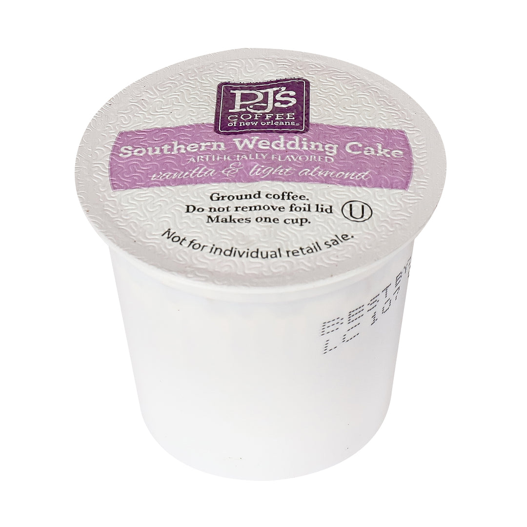 Pj's Coffee Of New Orleans Wedding Cake Single Serve Cups-12 Count-6/Case
