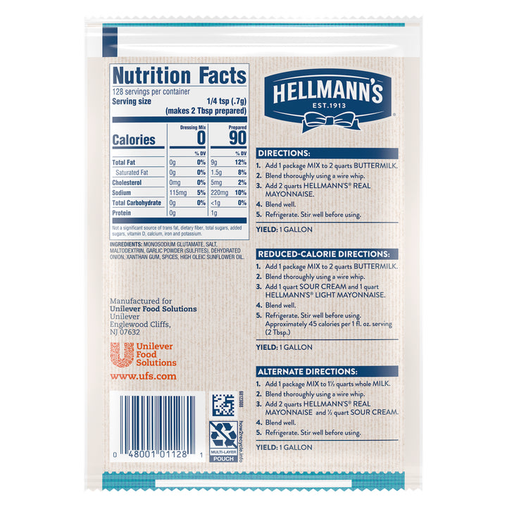 Hellmann's Original Buttermilk House Dry Mix Dressing Mix-3.12 oz.-12/Case