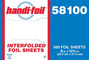 Handi-Foil 8 Inch Pop-Up Foil Sheet-500 Count-6/Case