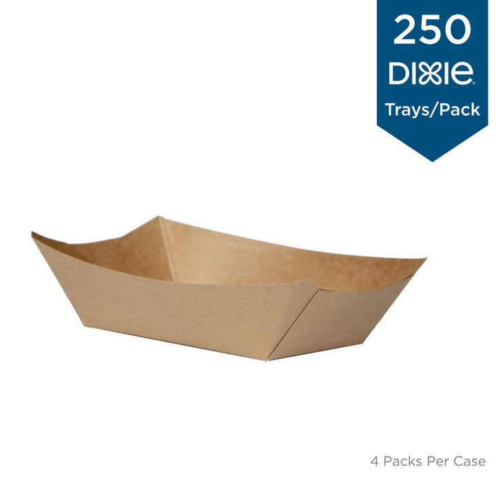 Ecosmart Paper Food Tray Polycoated 1 lb.-250 Count-4/Case