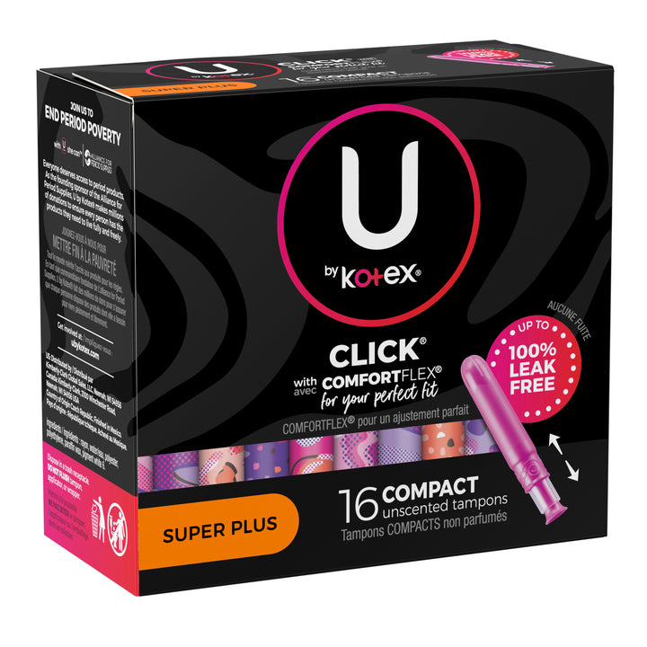 U By Kotex Super Premium Tampons Super Absorbency-16 Count-8/Case