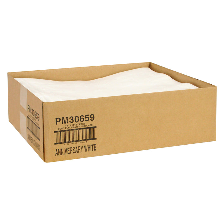 Smith Lee 10" X 14" White-Anniversary-Straight Edge Paper Placemat-1000 Each-1/Case