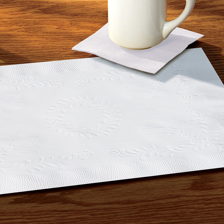Smith Lee 10" X 14" White-Anniversary-Straight Edge Paper Placemat-1000 Each-1/Case