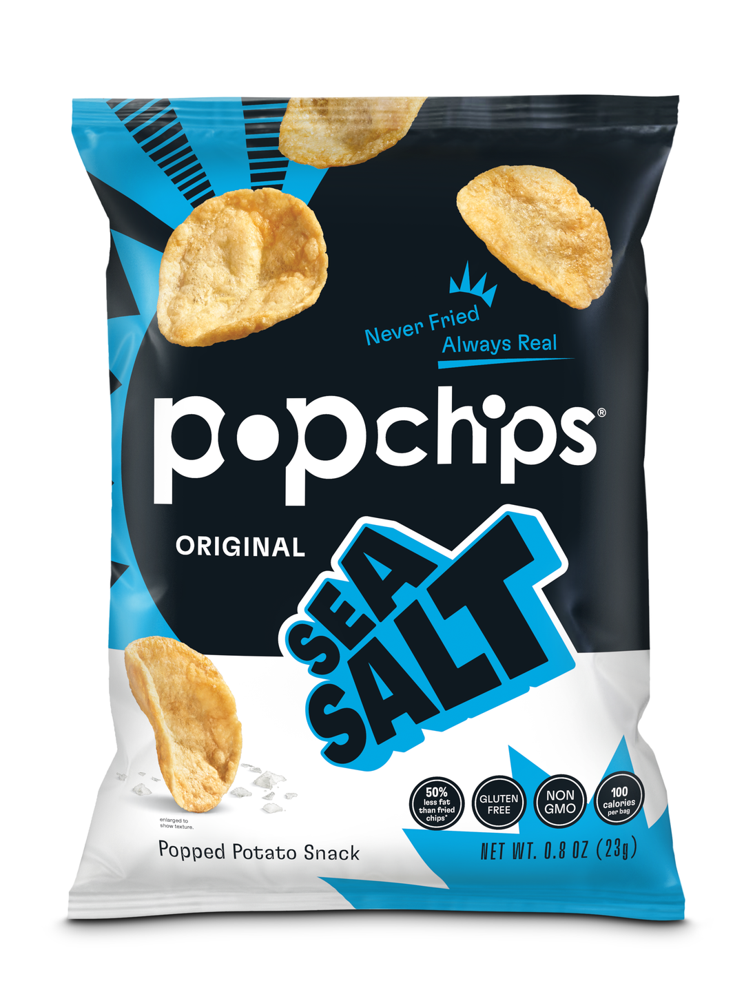 Popchips Sea Salt Popped Potato Chips-0.8 oz.-24/Case
