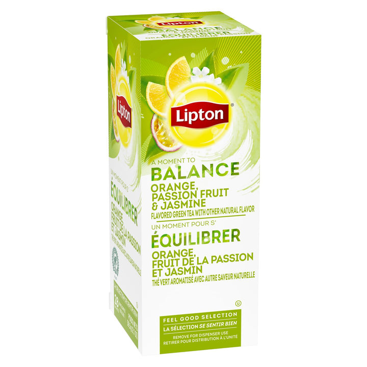 Lipton Hot Green With Orange Passion Fruit And Jasmine Tea Bags-28 Count-6/Case