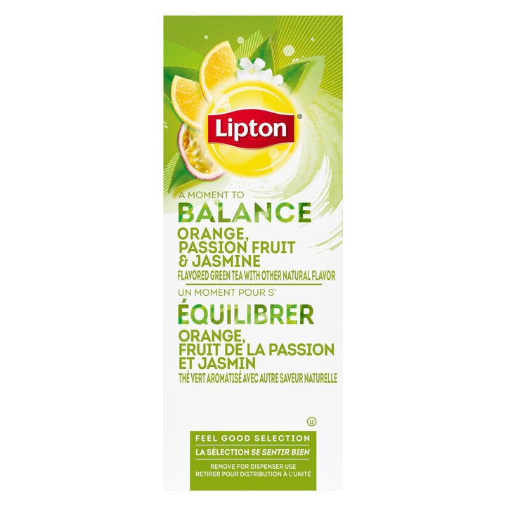 Lipton Hot Green With Orange Passion Fruit And Jasmine Tea Bags-28 Count-6/Case