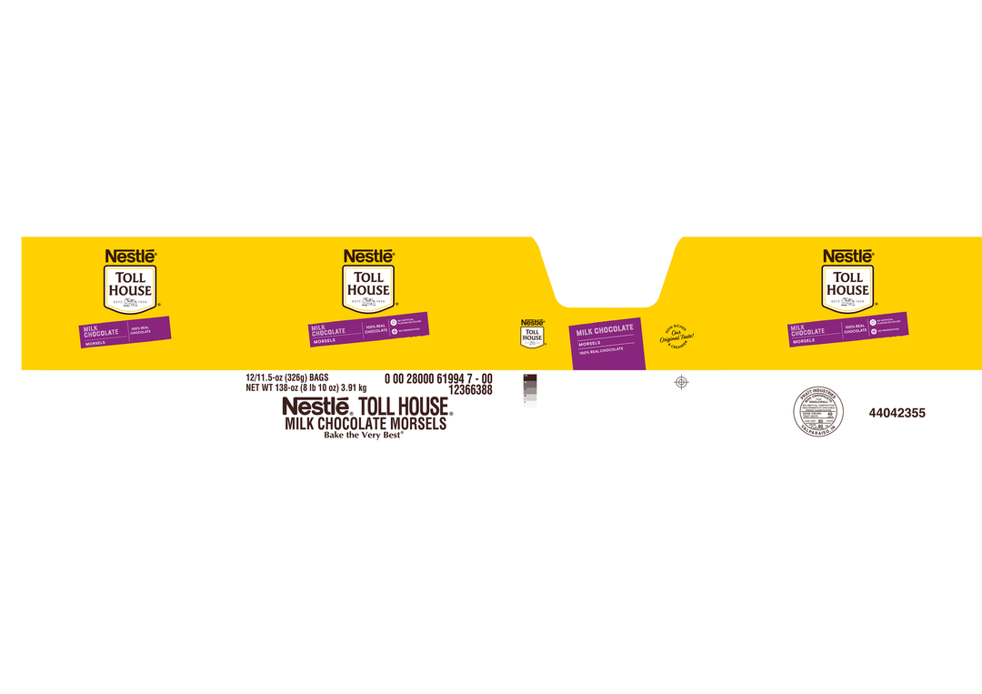 Tollhouse Milk Chocolate Morsels Display Ready Case-11.5 oz.-12/Case