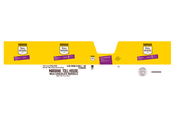 Tollhouse Milk Chocolate Morsels Display Ready Case-11.5 oz.-12/Case
