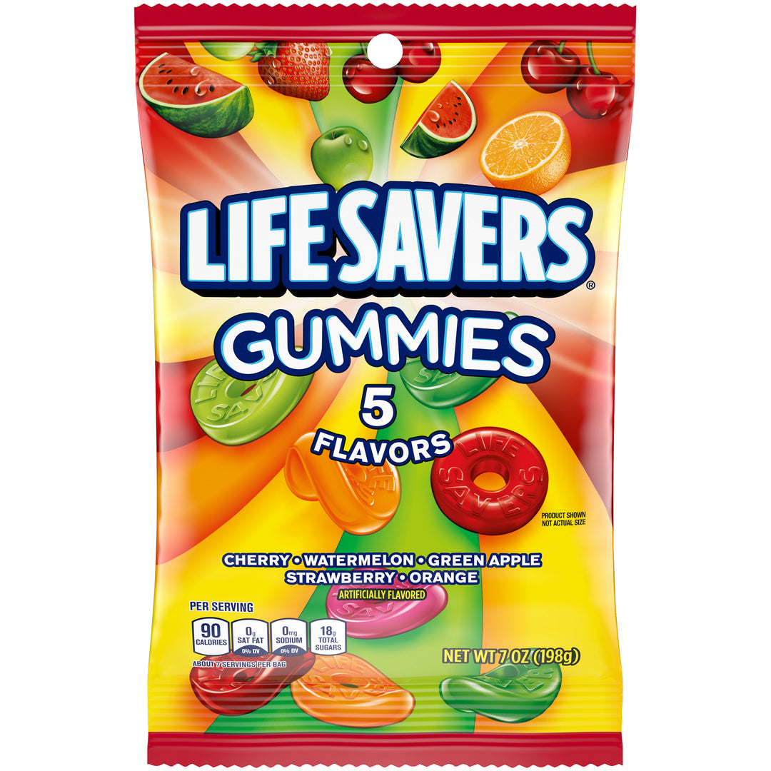 Lifesavers Five Flavor Candy Gummies-7 oz.-12/Case