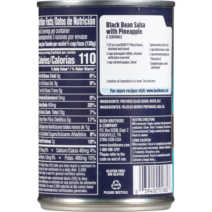 Bush's Best Original Black Beans-15 oz.-12/Case