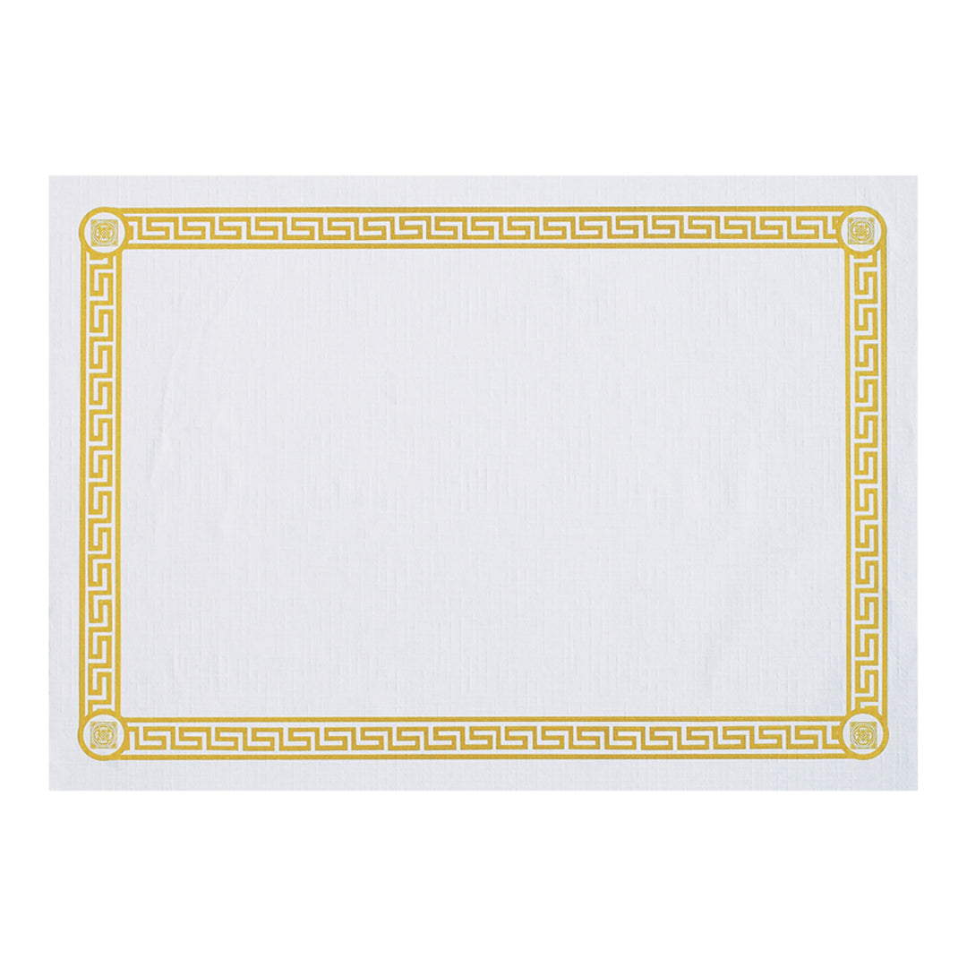 Smith Lee 10" X 14" Gold-Greek Key-Economy Line Paper Placemat-1000 Each-1/Case