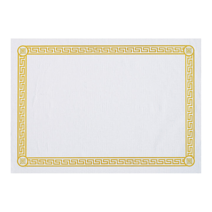 Smith Lee 10" X 14" Gold-Greek Key-Economy Line Paper Placemat-1000 Each-1/Case