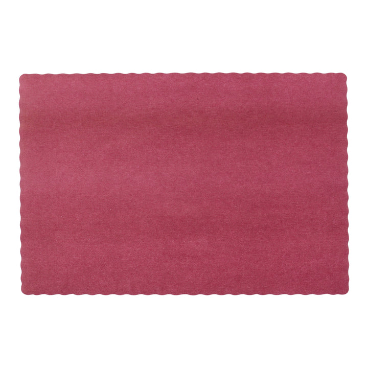 Lapaco Econo-Scalloped-Solid Colored-Burgundy Placemat-1000 Each-1/Case