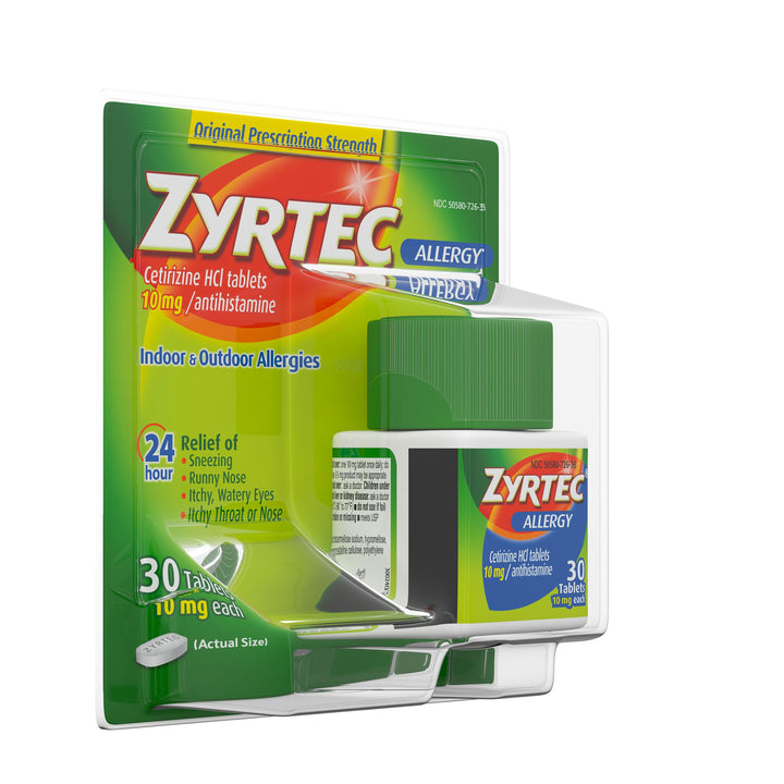 Zyrtec 10 Milligram 24 Hour Allergy-30 Count-4/Box-6/Case