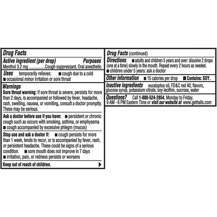 Halls Strawberry Cough Drops-1.16 oz.-20/Box-24/Case