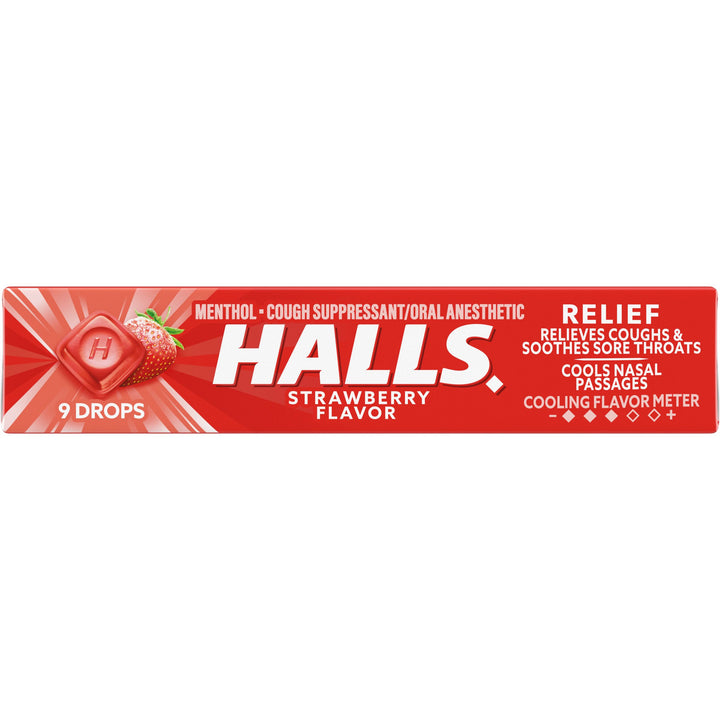 Halls Strawberry Cough Drops-1.16 oz.-20/Box-24/Case