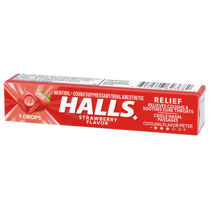 Halls Strawberry Cough Drops-1.16 oz.-20/Box-24/Case