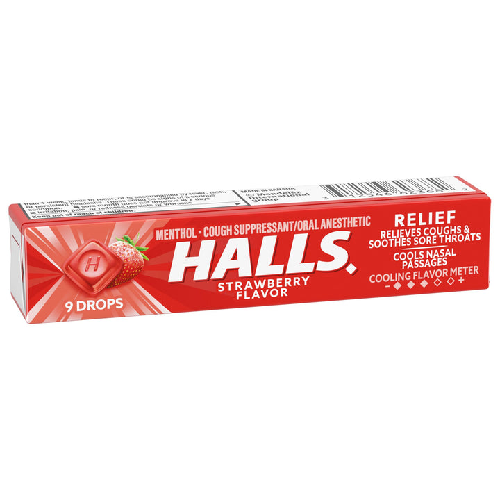 Halls Strawberry Cough Drops-1.16 oz.-20/Box-24/Case