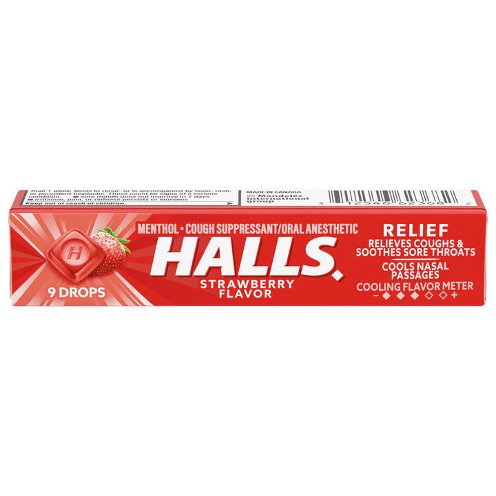 Halls Strawberry Cough Drops-1.16 oz.-20/Box-24/Case