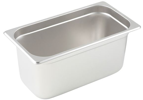 Winco Third Size 6 Inch 25 Ga Anti-Jam Stainless Steel Steam Pan-1 Each