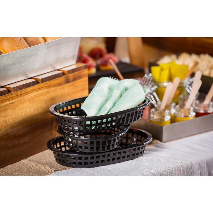Tablecraft Cash & Carry Chicago Basket Black-12 Count