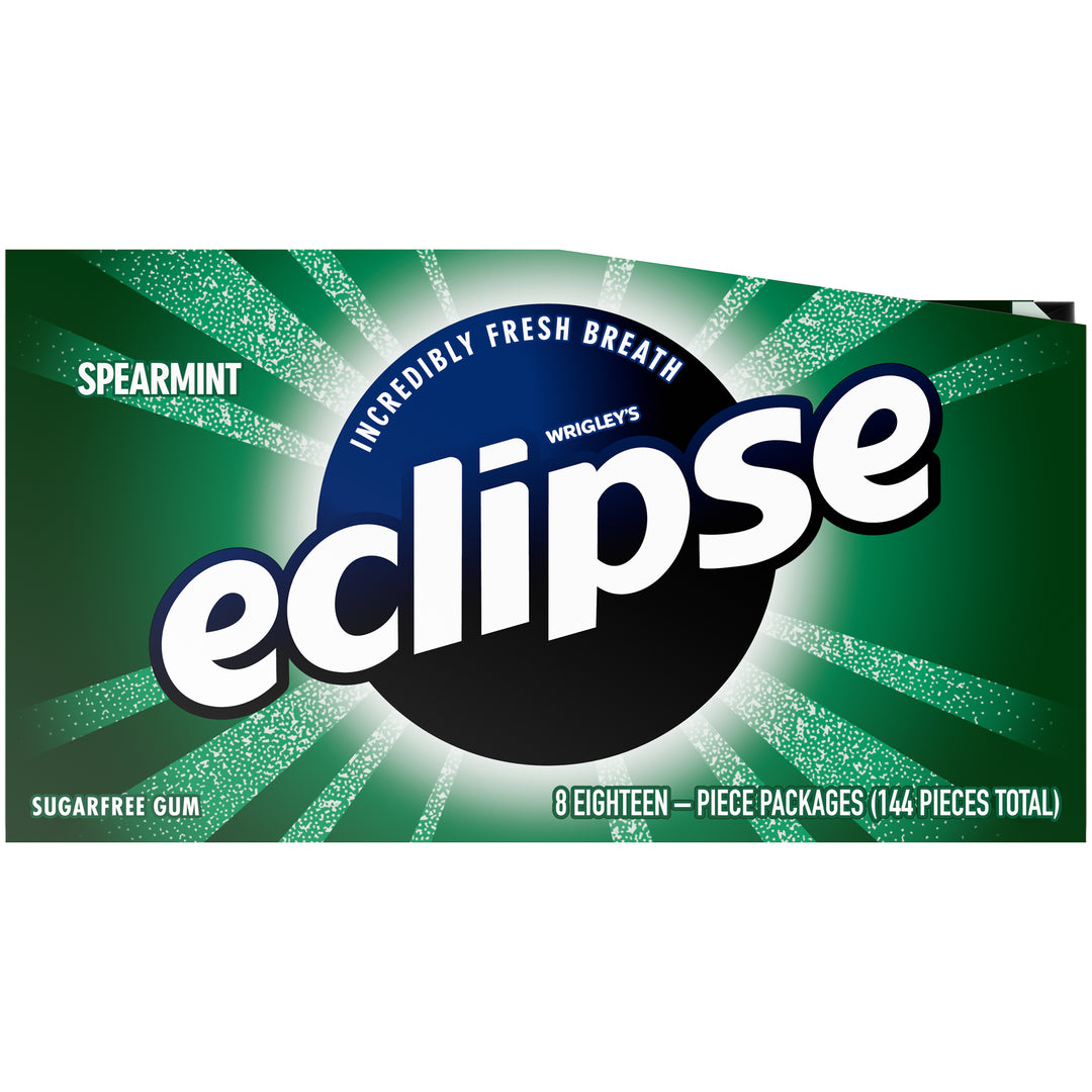 Eclipse Single Serve Spearmint Gum-18 Piece-8/Box-18/Case