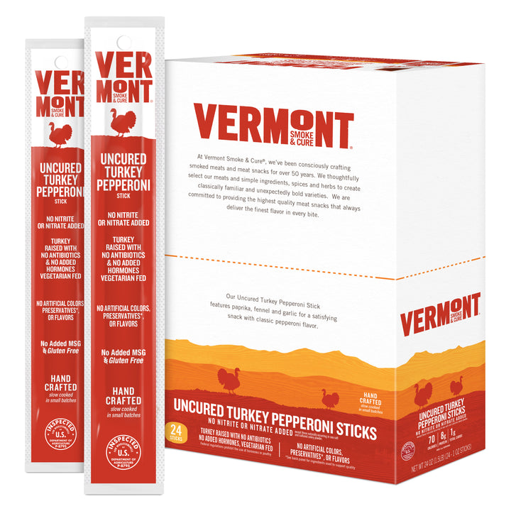 Vermont Smoke And Cure Uncured Pepperoni Turkey-1 oz.-24/Box-2/Case