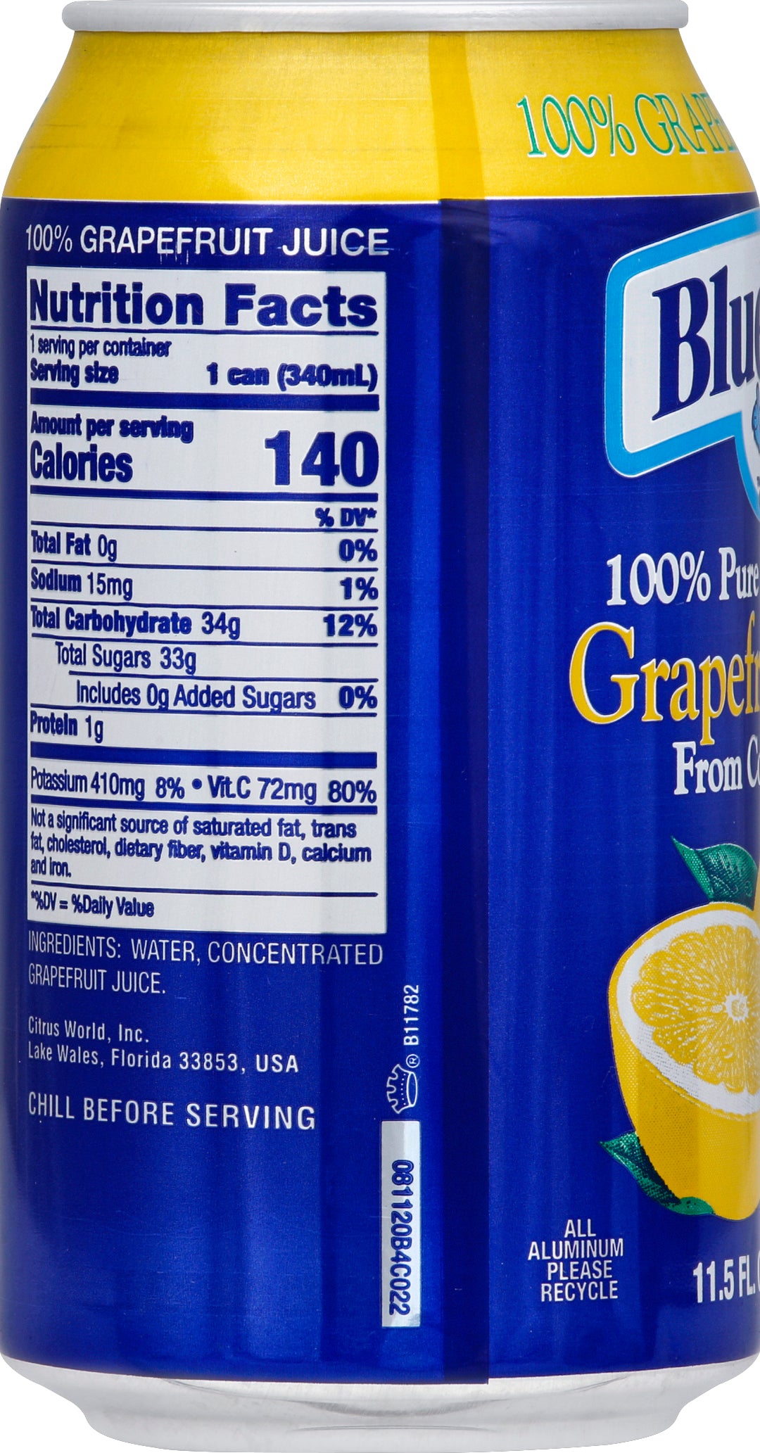 Bluebird Juice Grapefruit-11.5 fl oz.s-24/Case