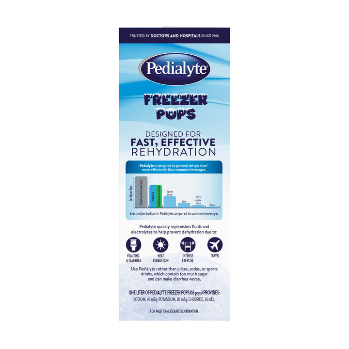 Pedialyte Assorted Freezer Pops Electrolyte Solution-33.6 fl oz.-4/Case