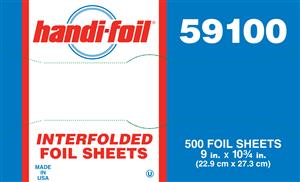 Hfa Handi-Foil 9 Inch X 10.7 Inch Green Foil Sheet-500 Count-6/Case