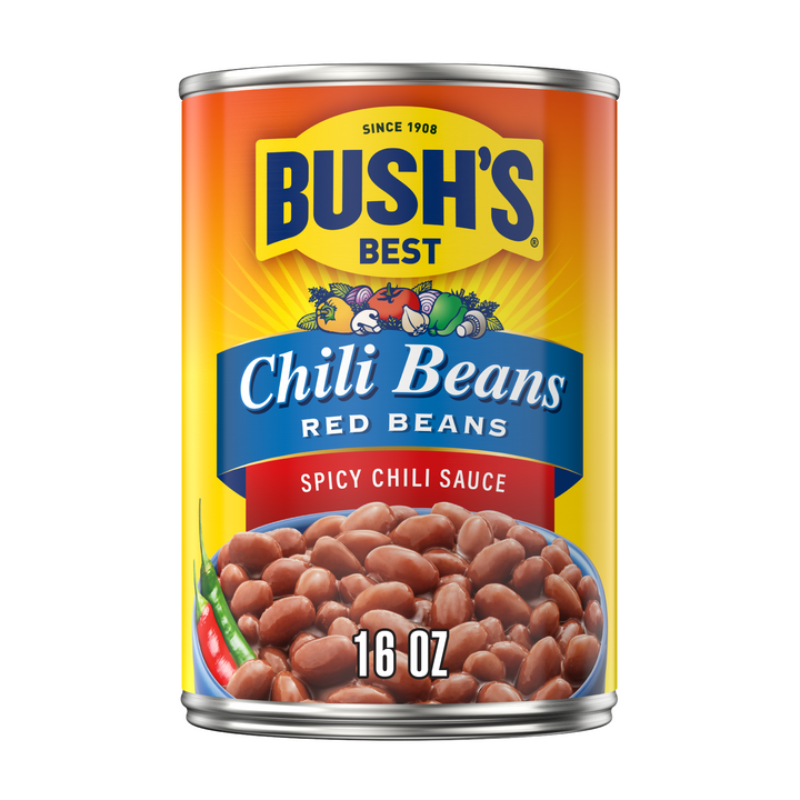 Bush's Best Hot Chili Beans Red Beans Hot Chili Sauce-16 oz.-12/Case
