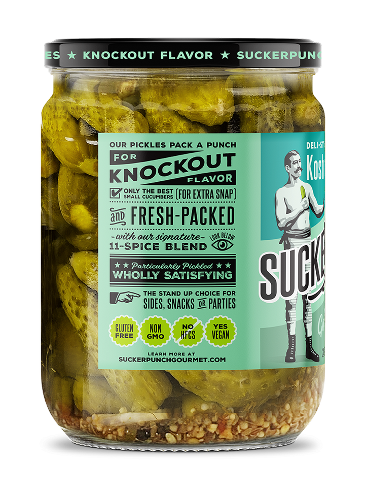 Suckerpunch Gourmet Kosher Dill Pickle Whole Jar-24 fl. oz.-6/Case