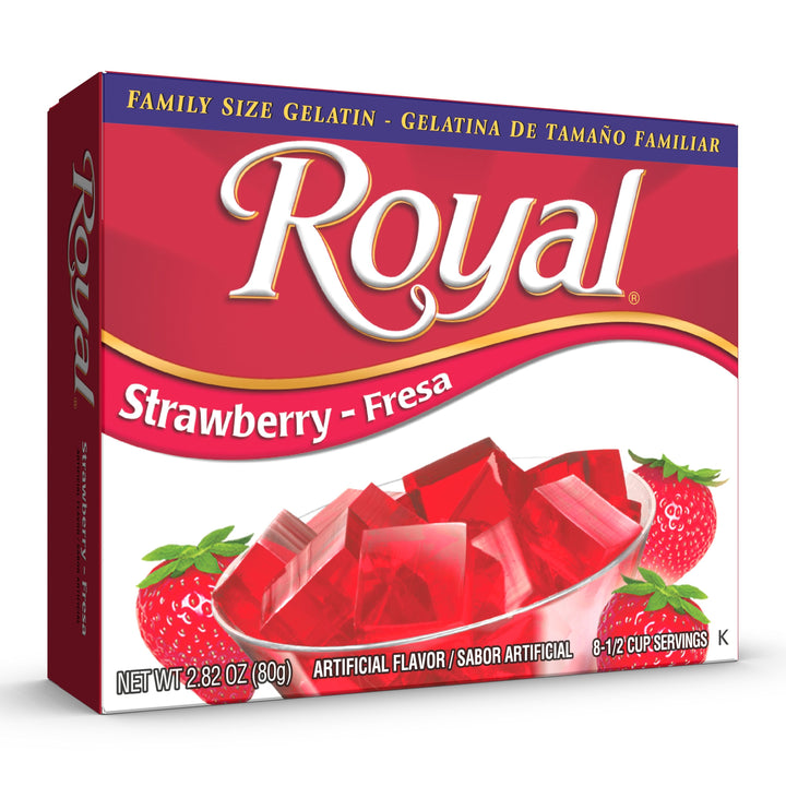 Royal Strawberry Flavored Gelatin Mix-2.82 oz.-12/Case