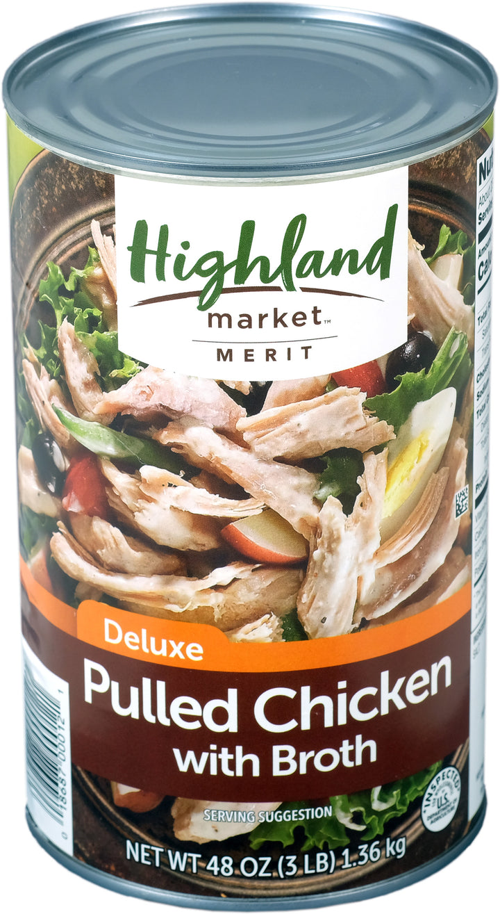 Highland Market Merit Deluxe Pulled Chicken-48 oz.-6/Case
