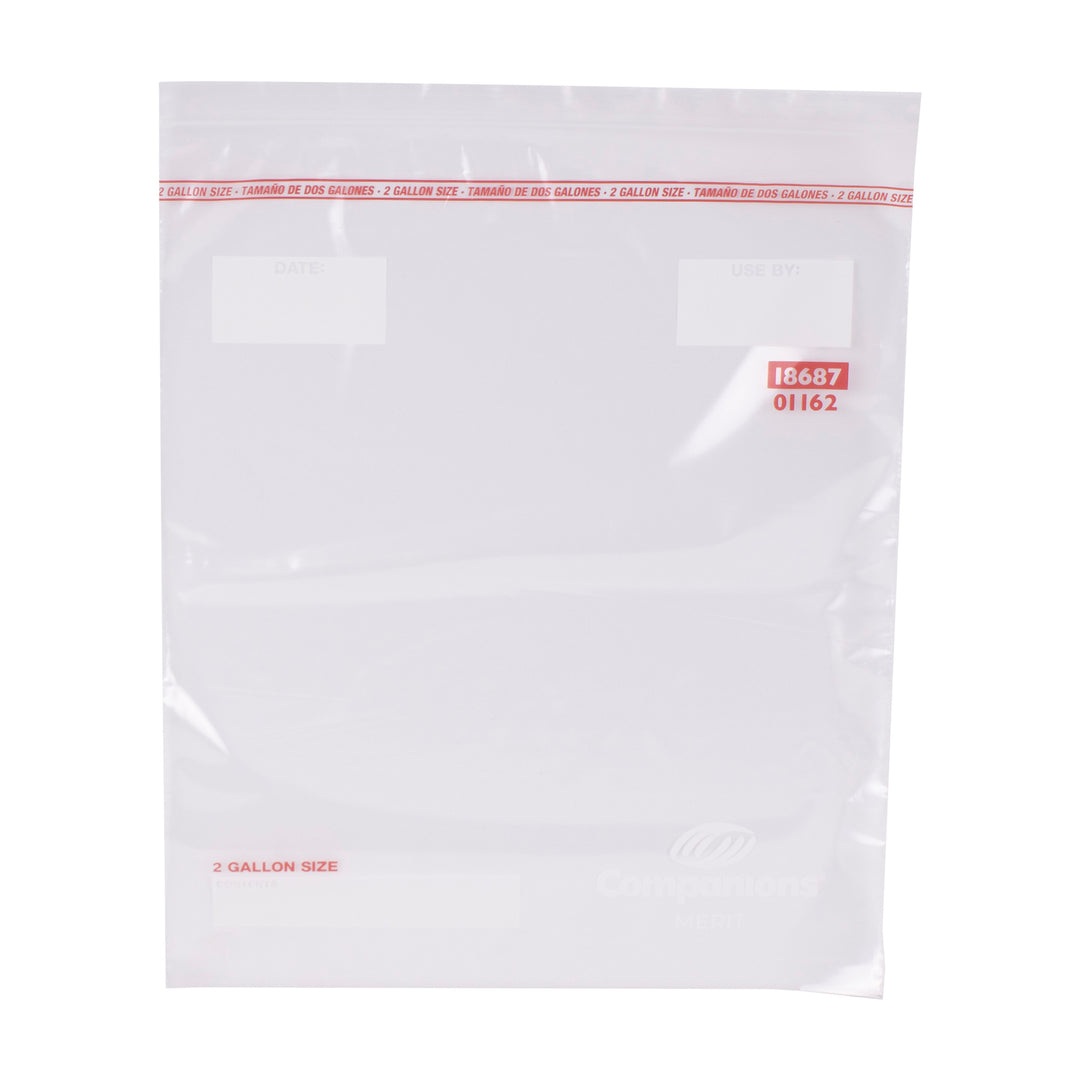 Companions Merit Reclosable 2 Gallon Bag-Clear Flat Stack Pack-100 Each-100/Box-1/Case